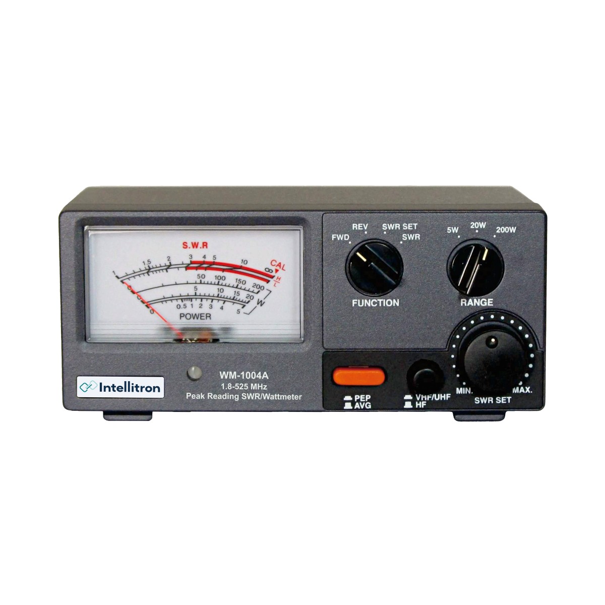 Intellitron WM-1004A HF/VHF/UHF Analog SWR/Watt Meter, 1.8-525 MHz, 200 ...