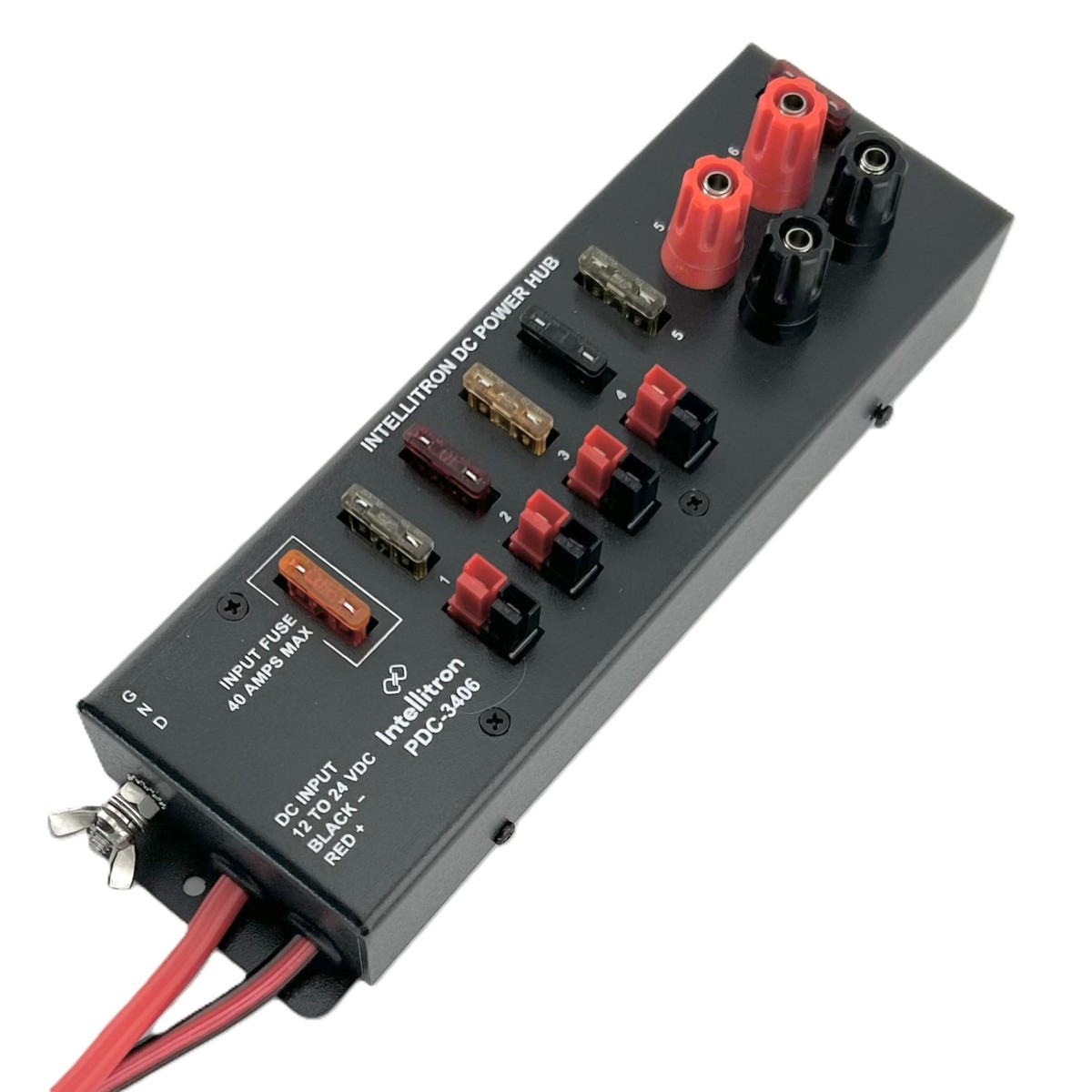 Intellitron PDC-3406 40A DC Power Hub, 6 Outlets, 7 Fuses - Intellitron